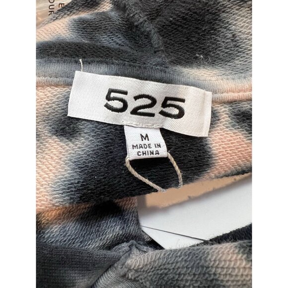 525 America Tie Dye Pink Black Hoodie Medium Cropped Athleisure 100% Cotton NWT - Picture 6 of 8